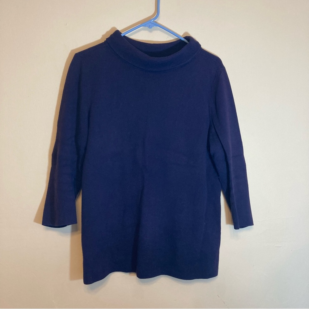 Talbots Navy Mock Neck Top